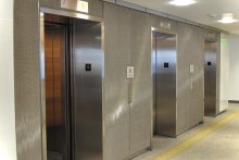 Banker Wire metal fabric was incorporated around the elevator openings and control panels, blending a stylish look with full functionality.