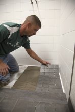 The addition hosts hard-working athletes – and hard-working tile.